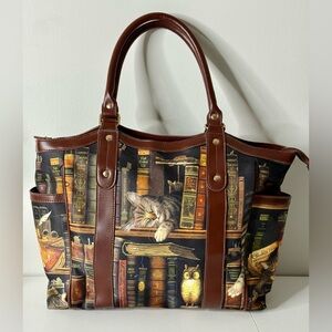Vintage Bradford Exchange Charles Wysocki “Classic Tails” Kitty Library Tote Bag